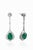 Green Natural Zambian Emerald Earrings With Diamonds and 14k Gold For Sale - Image 8 of 8