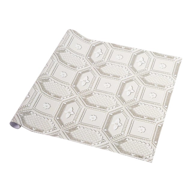 Schumacher Lacunaria Wrapping Paper in Stone For Sale