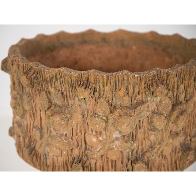 Mid 20th Century Faux Bois Terracotta Planter For Sale - Image 5 of 10