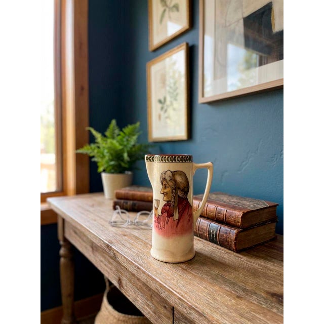 This authentic antique Royal Doulton Motto Tankard dates to the late Victorian / early Edwardian period, circa 1900. It...