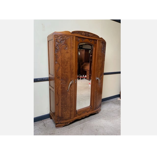 Vintage Art Deco Wardrobe, 1930 For Sale - Image 3 of 9