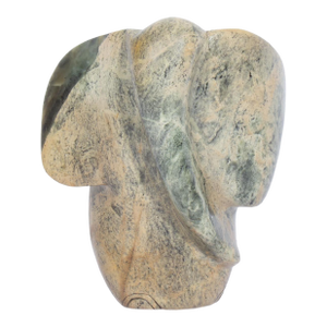 Shona African Stone Elephant Sculpture by F. Mudhokwani