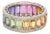 Natural 8.19 cts rainbow sapphire & 0.59 cts diamond band ring in 18k gold For Sale