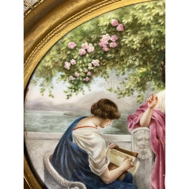 Sevres Porcelain Painting of a Group Set in a Ornate Frame For Sale In Los Angeles - Image 6 of 9