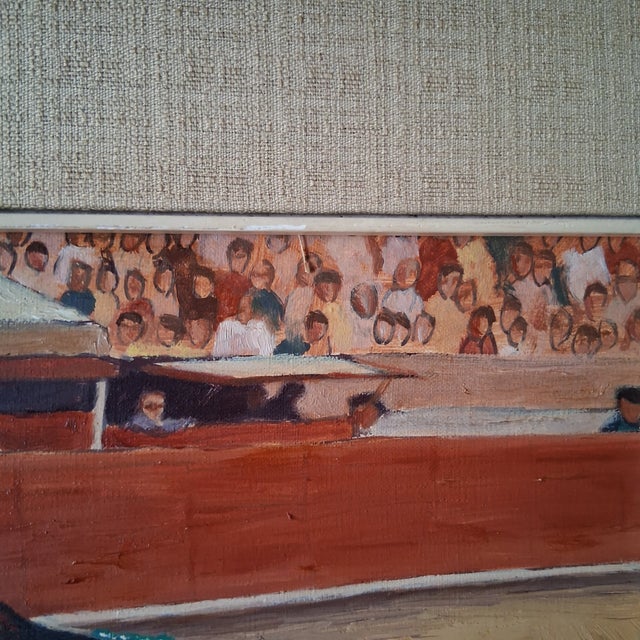 1960s Mid-Century Oil on Canvas - The Bullfight - 1963 For Sale - Image 5 of 8