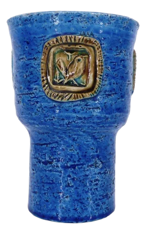 Rimini Blu Ceramic Mug Vase by Aldo Londi for Bitossi, Italy, 1970s