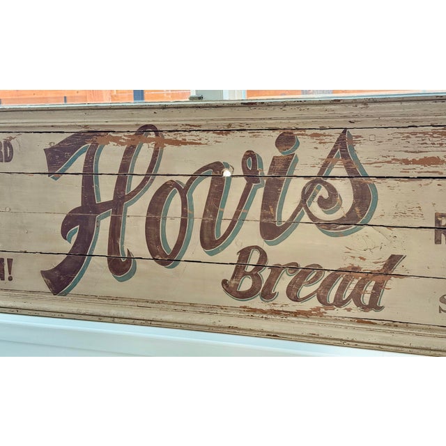 Late 1800s Antique Victorian English Monumental ‘Hovis Bread’ General Store Trade Advertising Sign, Hand Painted on a Door Panel For Sale - Image 12 of 12
