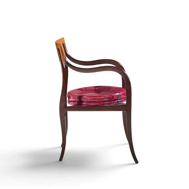 Edward Wormley for Dunbar Alexandria Mid Century Walnut Armchairs - Pair For Sale - Image 11 of 13