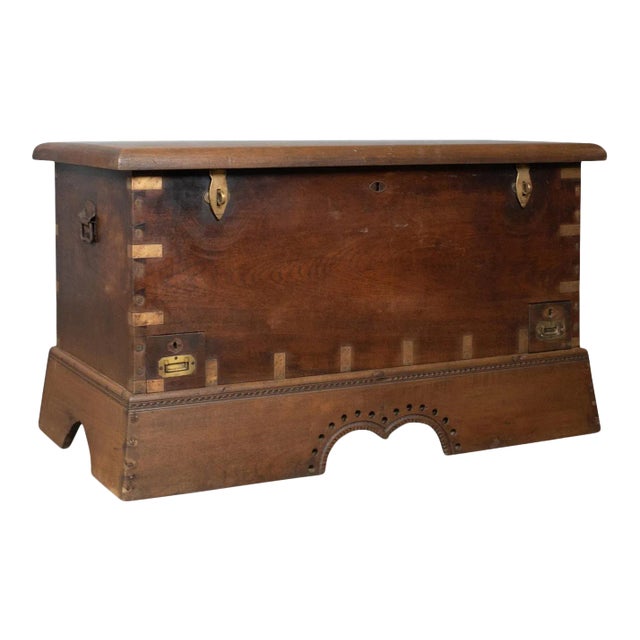 1890 Burmese Teak Dowry Chest For Sale
