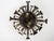 Metal 1950s Spanish Brutalist Flush Mount Ceiling Light – Silvered Wrought Iron & Heavy Embossed Glass For Sale - Image 7 of 14