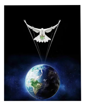 Dario Cusani, Colombavirus Free Humans from Evil (Cut Earth), Print, 2020