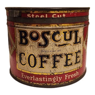 Vintage Collectable "Boscul Coffee" Tin, 1lb Container For Sale