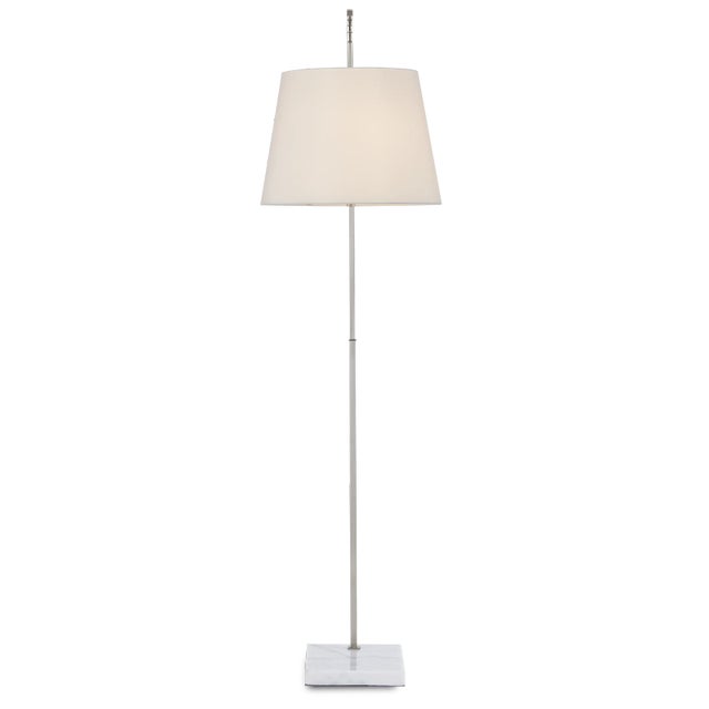Currey & Company Currey & Company Cloister Nickel Floor Lamp For Sale - Image 4 of 7