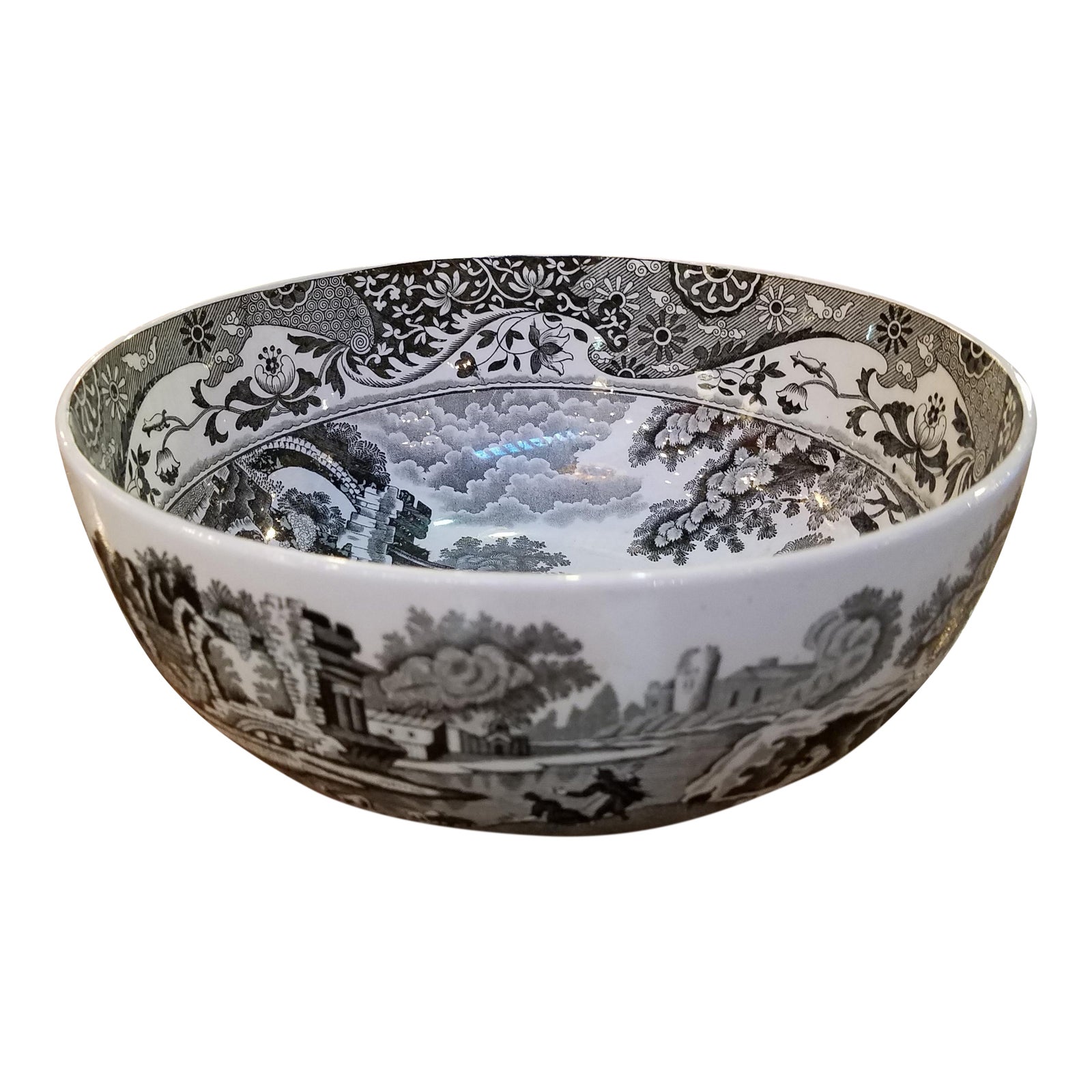Black and White Copeland Spode Bowl Italian Pattern Chairish