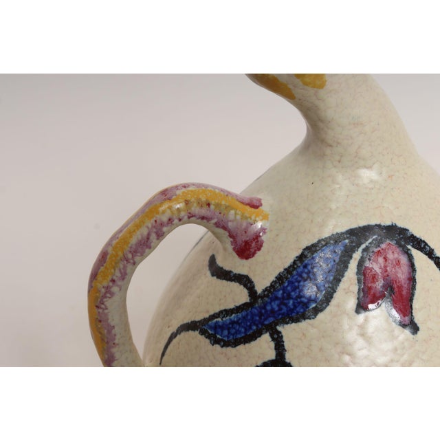 1940s Art Deco Zuid-Holland Gouda "Espera" Bulbous Matte Glaze Ceramic Pitcher For Sale - Image 16 of 17