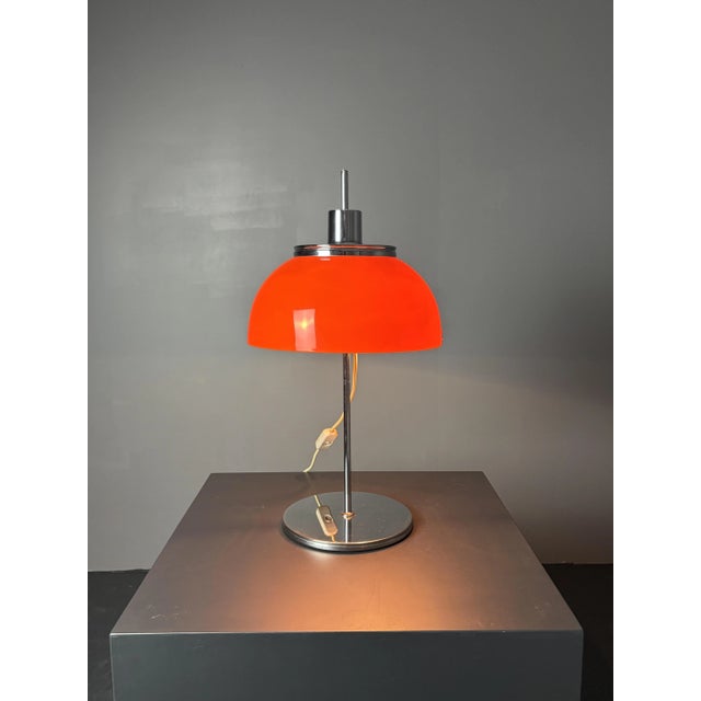 Metal Mid-Century Space Age Faro Table Lamp by Luigi Massoni for Guzzini, 1970s For Sale - Image 7 of 15