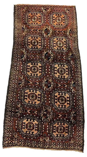 Vintage Afghan Black & Brown Taimuri Rug