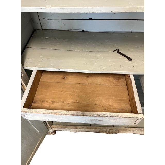 Antique French Provincial Painted Armoire With Wire Doors For Sale In Los Angeles - Image 6 of 13