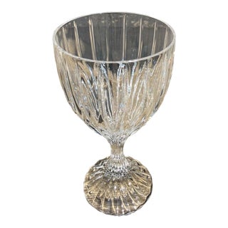 Mikasa Park Lane Vertical Cut Ribbed Stem Crystal Wine Glass - Set of 6 For Sale