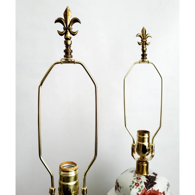 Lamps Pair French Ginger Jars For Sale - Image 9 of 12