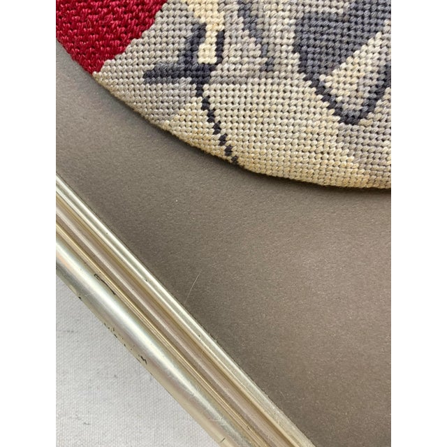 Mid-Century Modern Vintage Framed Handmade “David” Needlepoint For Sale - Image 3 of 9