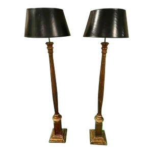 Pair of Antique Giltwood Neoclassical Floor Lamps