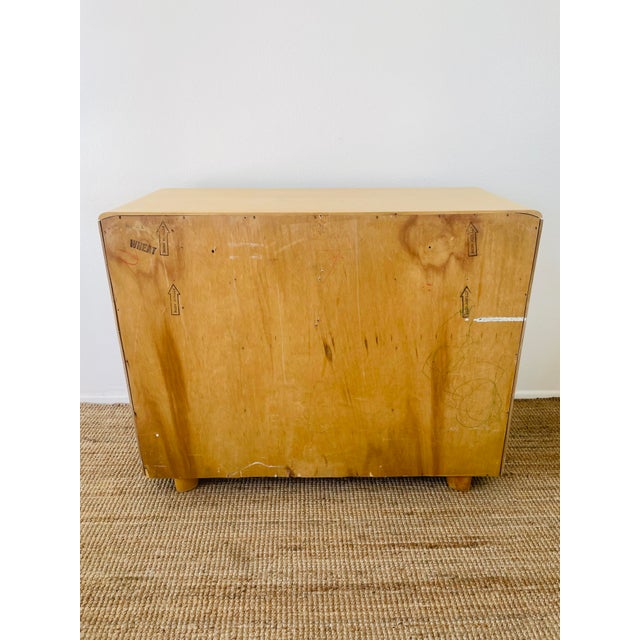 Vintage Mid-Century Modern Heywood Wakefield 4 Drawer Encore Dresser in Wheat For Sale - Image 13 of 13