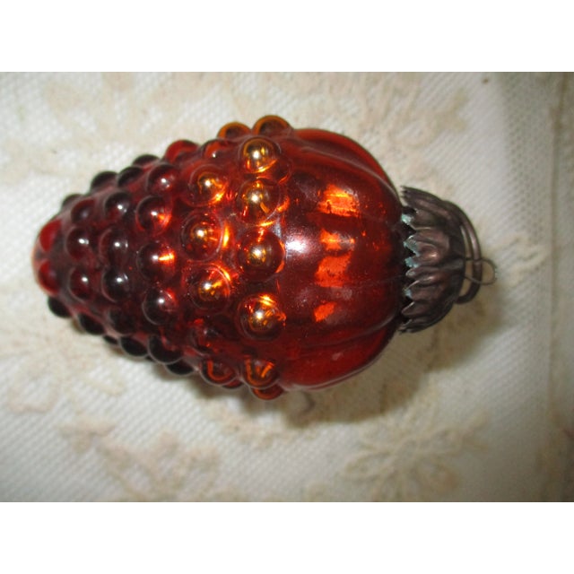 Glass Antique Red Glass German Cluster of Grapes Kugel Christmas Ornament For Sale - Image 7 of 7