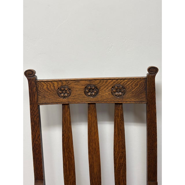 English Antique English Arts and Crafts Carver Arm Chair For Sale - Image 3 of 7