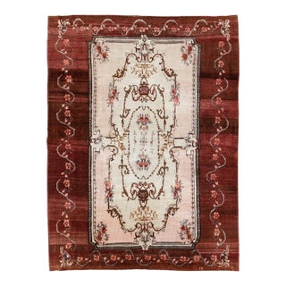 Galerie Shabab Collection Mid-20th Century French Inspired Vintage Turkish Anatolian Accent Carpet For Sale