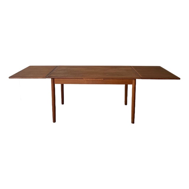 Mid Century Danish Oak Extendable Dining Table With 2 Leaves 1960s For Sale