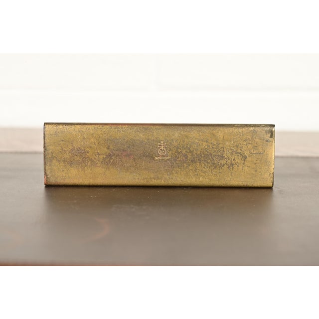 Brass Roycroft Arts & Crafts Brass Finished Hammered Copper Letter Rack For Sale - Image 8 of 11