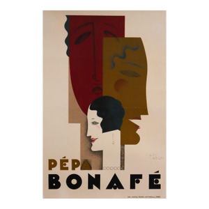 1928 French Art Deco Poster, Pépa Bonafé - Jean Carlu - Linen Backed