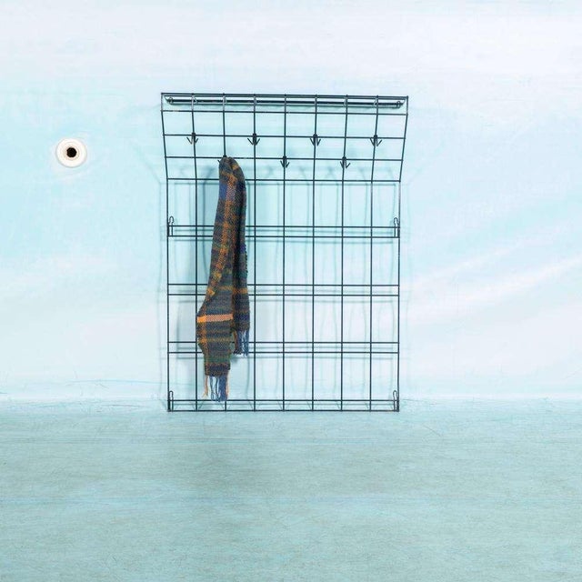 Contemporary Minimalist Wall Coat Rack in Wire Steel For Sale - Image 3 of 16