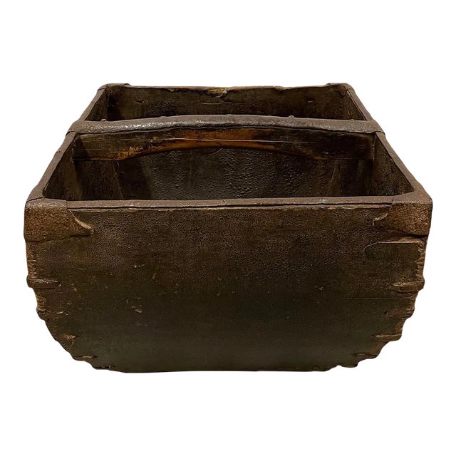 Antique Chinese Official Wooden Rice Grain Bucket For Sale