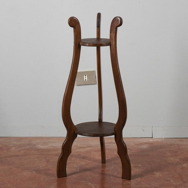 Vintage Handcrafted Wooden Plant Stand For Sale - Image 14 of 18