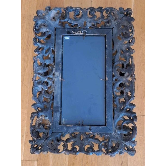Antique Hand-Carved Wooden Mirror, 19th Century. For Sale - Image 9 of 10