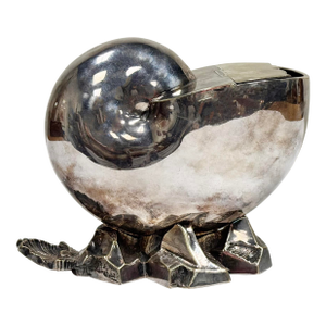 1880s English Silver Plated Nautilus Spoon Warmer