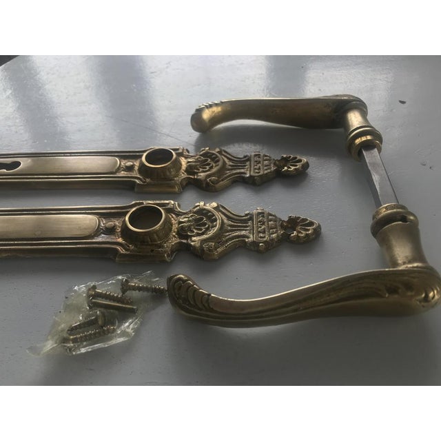 Art Nouveau Brass Handles and Signboards, 1950s, Set of 4 For Sale - Image 10 of 18