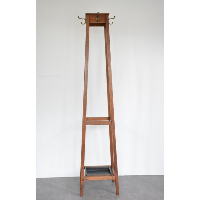 English Arts and Crafts Oak Coat Stand from Astrola, 1930 For Sale - Image 12 of 15