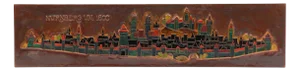 Large Artist 3D Copper Wall Art Nürnberg by Artist Fritz Flory for Graphik Baiersdorf, Germany, 1960s