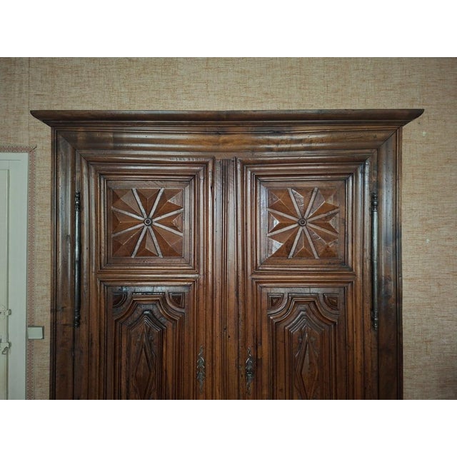 17th Century Louis XIII Wardrobe in Molded and Carved Walnut For Sale - Image 5 of 7