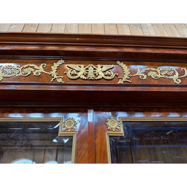 Empire Two-Door Display Bookcase in Mahogany Veneer with Gilt Bronze Mounts For Sale - Image 5 of 10