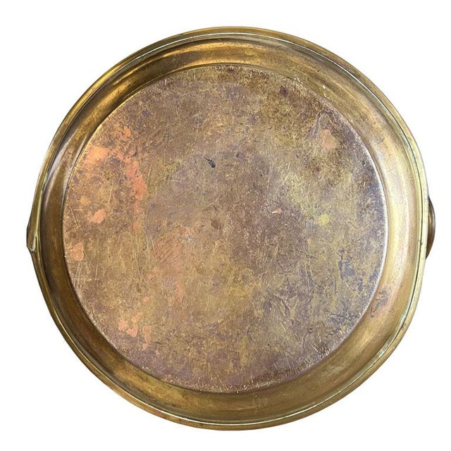 Antique French Brass Cachepot or Wine Cooler With Interlocking Ring Motif For Sale - Image 4 of 6