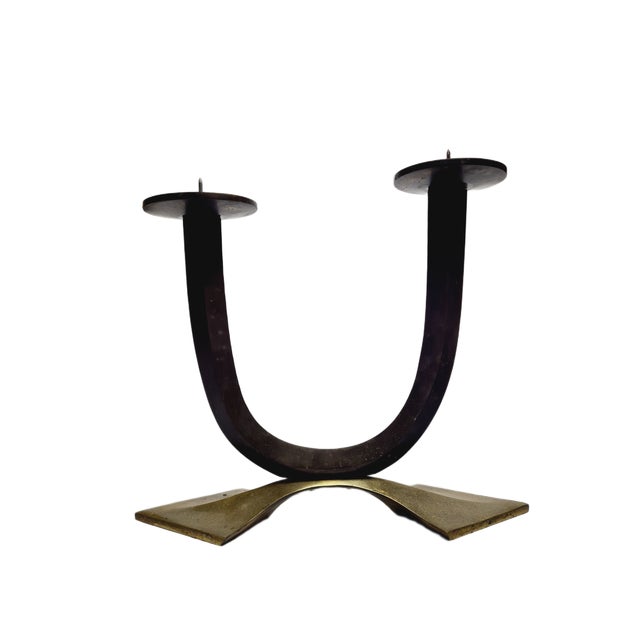 1950s Art Deco Style 2-Armed Candleholder, Germany, 1950s For Sale - Image 5 of 16