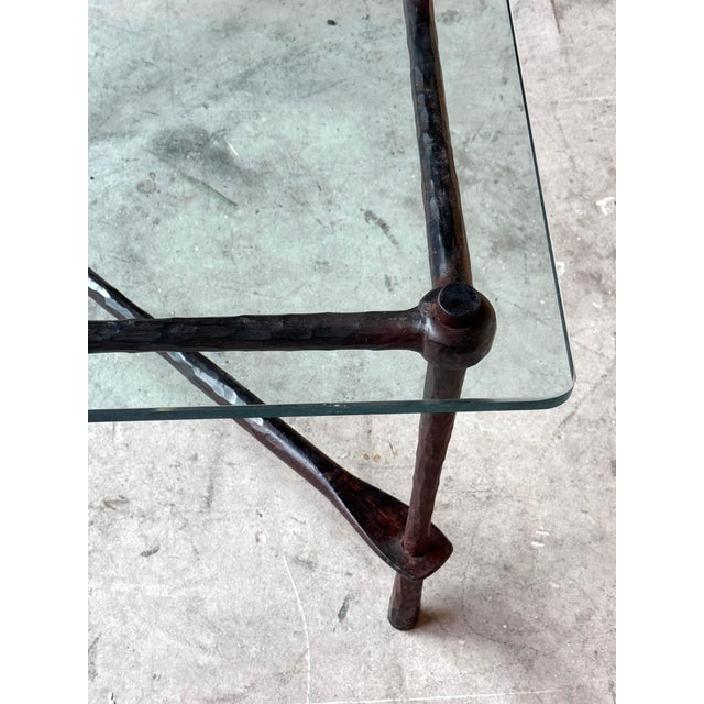 Late 20th Century Modern Hand-Hammered Iron Coffee Table, Giovanni Banci for Hermès For Sale - Image 5 of 14