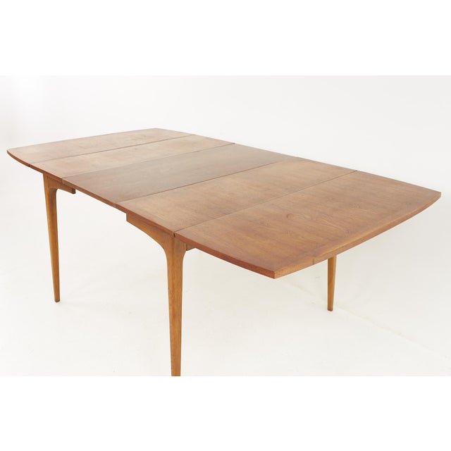 Lane Rhythm Mid Century Walnut Drop Leaf Expanding Dining Table With 2