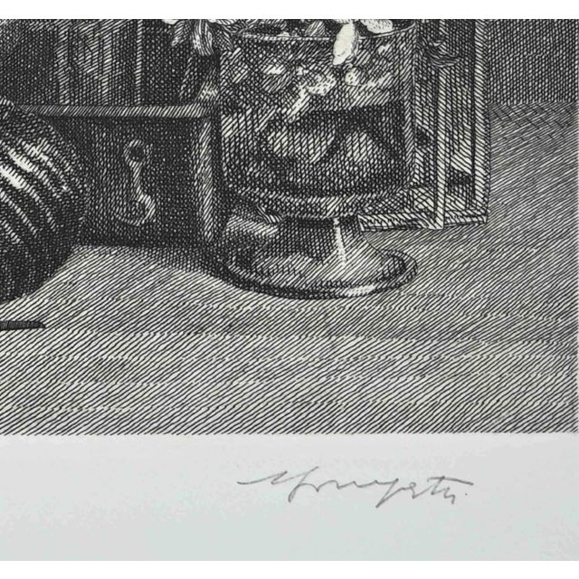 Composition n. 20 is an original artwork realized in the 1970s by Vairo Mongatti. Black and white etching. Hand signed and...