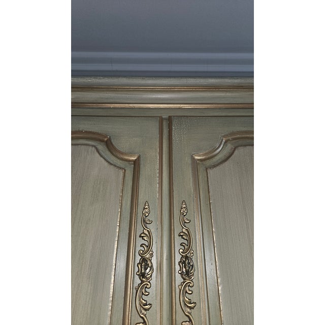 Mid 20th Century French Provincial Triple Armoire Wall Unit by Baker Furniture For Sale - Image 11 of 15