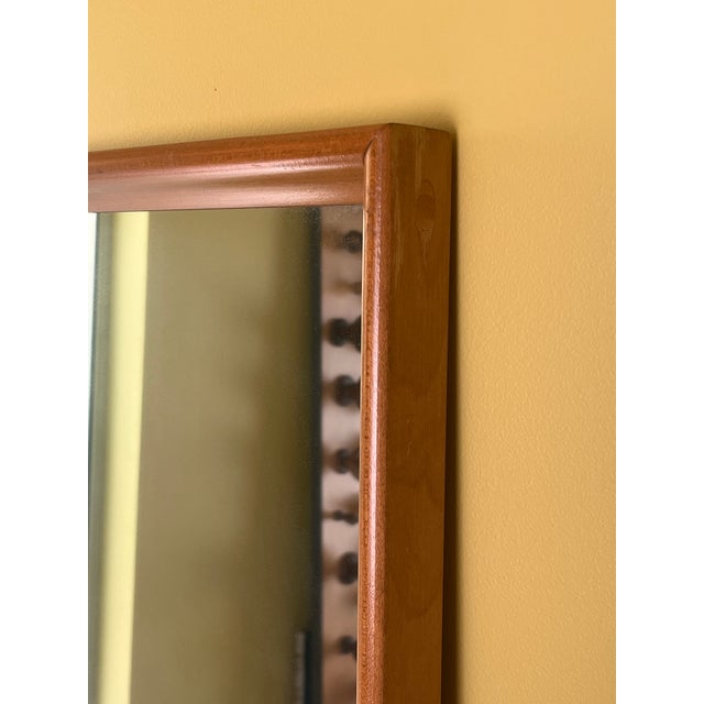 Brown 1960s Pristine Large Heywood-Wakefield Mirror in "Wheat" Finish For Sale - Image 8 of 8
